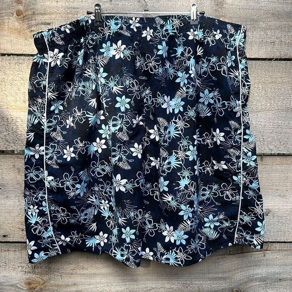 Island Joe Other - Island Joe Women's Blue Floral Print Pull On Lined Swim Trunk Size 5X